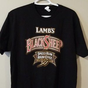 Lamb's Spiced Rum Black Sheep Mens Short Sleeve Cotton Large T Shirt